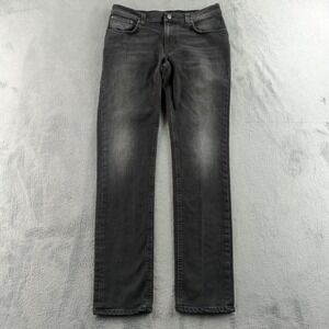 Nudie Jeans Thin Finn Jeans Mens 34x34 Black Fall Slim Fit Made Italy Denim